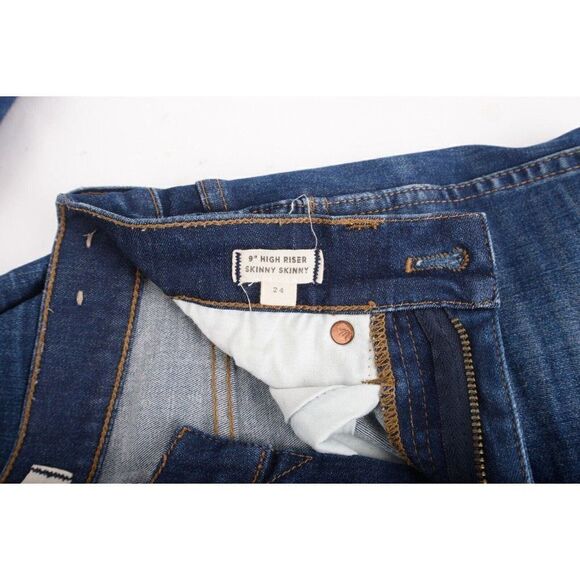 Madewell Womens 9" High Riser Skinny Skinny Jeans waist Sz 24 Blue Denim - Picture 7 of 9
